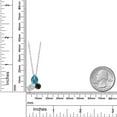 thumbnail image 4 of 925 Silver and 10K Yellow Gold London Blue Topaz and Lab Grown Diamond and Black Sapphire Pendant Necklace for Women | 2.81 Cttw | Pear Shape 8X6MM | Oval 7X5MM | Round 5MM | with 18 inch Chain, 4 of 4
