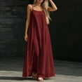 thumbnail image 5 of Asgosdo Summer Cami Dresses for Women Sleeveless Spaghetti Strap Solid Color Loose Fit Comfy Soft Lounge Dress, 5 of 5