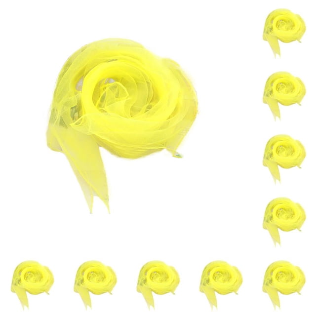 Qarigey Bufandas cuadradas Pañuelo de gasa Accesorios de tela Adornos para el cabello Ropa de niños de jardín de infantes para Amarillo brillante 60*60cm 10piezas