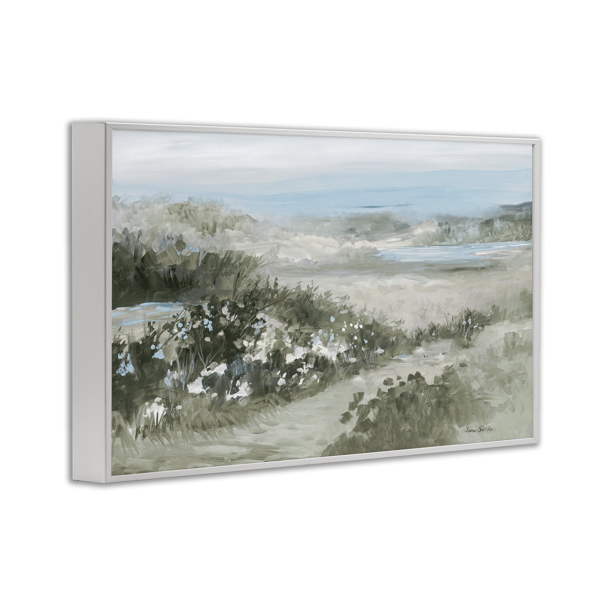 Stupell Industries Neutral Quiet Composition Landscape White Framed Giclee Art, design by Jane Slivka