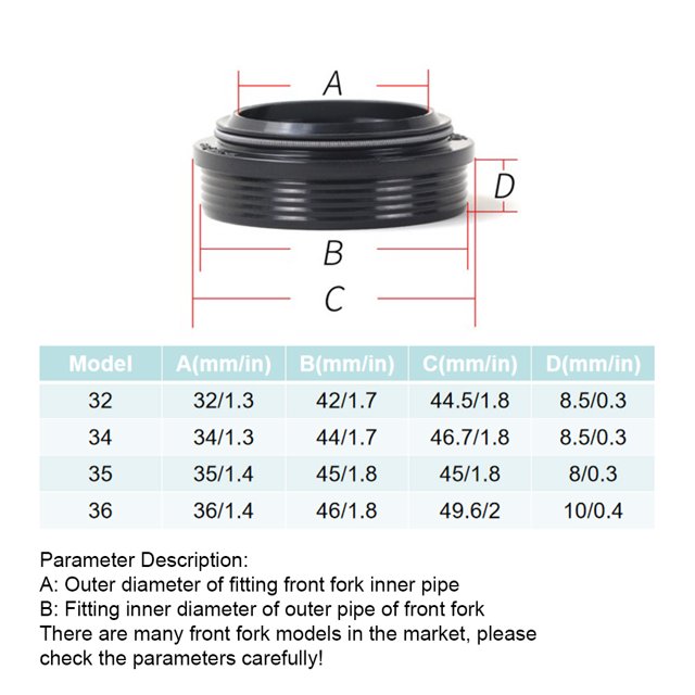 Maoww RISK 5 Pieces/Set Bike Front Fork Seal Replacement Bicycles Shock Absorber Damper Kit Maintenance Replacing Parts 35mm