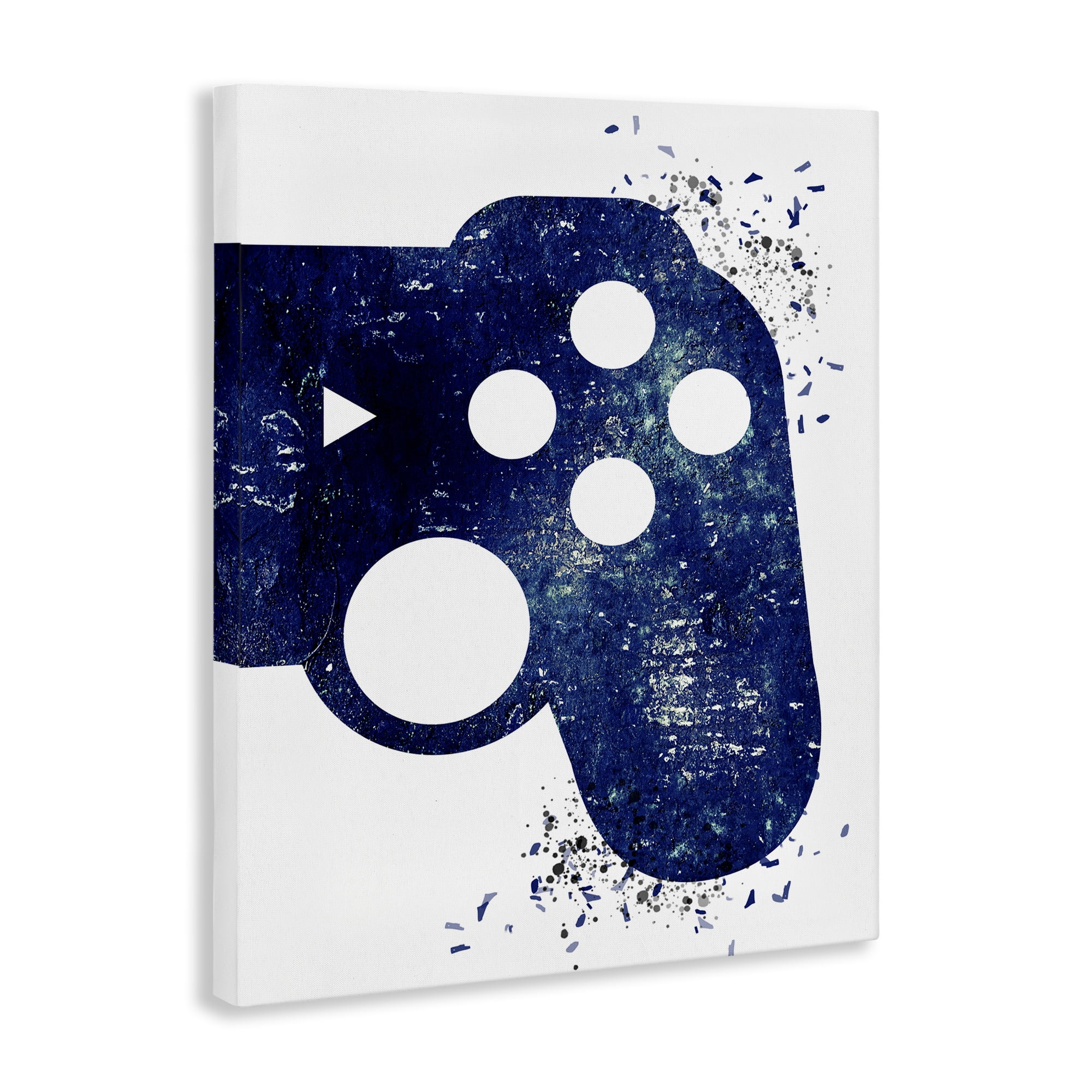 Stupell Industries Distressed Detail Gamer Entertainment Painting Wrapped Canvas Art Print Wall Art, 24 x 30