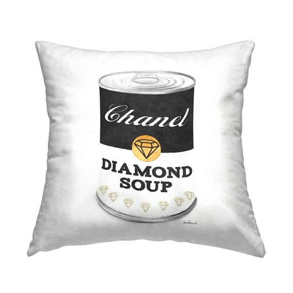 Stupell Industries Fashion Pop Soup Can Diamond Glam Designer Black,18 x 7 x 18 Decorative Pillows