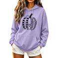 thumbnail image 2 of TKLPEHG Womans Thanksgiving Sweatshirts Fall Fashion Pumpkin Graphic Hoodies Long Sleeve Hooded Drawstring Casual Pullover with Pocket (Purple,XXL), 2 of 6