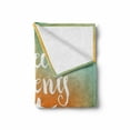 thumbnail image 2 of Saying Soft Flannel Fleece Throw Blanket, Saying Collect Moments not Things on Bicolor Background, Cozy Plush for Indoor and Outdoor Use, 50" x 70", Orange Seafoam and White, by Ambesonne, 2 of 6