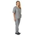 thumbnail image 7 of M&M SCRUBS Women Scrub Set V-Neck Medical Scrub Tops and Drawstring Pants - Pack of 6 Set (Grey, X-Small), 7 of 7