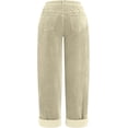 thumbnail image 6 of CUKOLSXA Barrel Pants Women Wide Leg Lounge Palazzo Harem Corduroy Pants Casual Trousers with Pockets, Khaki, 6 of 7