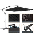 thumbnail image 3 of ACEGOSES 10ft Outdoor Offset Patio Hanging Umbrella with Steel Ribs for Deck, Balcony and Garden,Black, 3 of 7