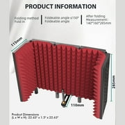 Technical Pro 5-Panel Microphone Isolation Shield Portable Acoustic Foam Black