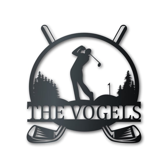 Custom Metal Golfing Monogram Wall Art - Custom Metal Sports Sign - 14 Color Options 46