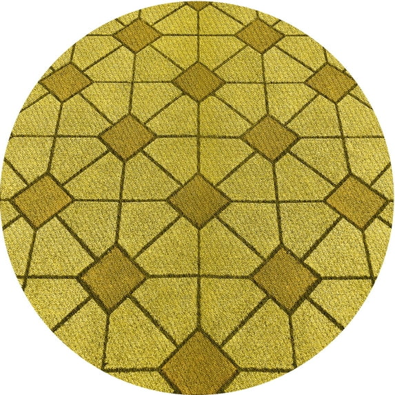 Ahgly Company Machine Washable Indoor Round Transitional Dark Bisque Brown Area Rugs, 5' Round