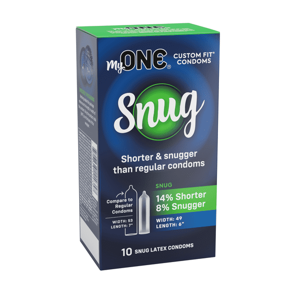 MyONE® Custom Fit® Snug Condoms | Ultra-Thin Latex, Lubricated | 10 Count
