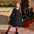 thumbnail image 2 of Ketyyh-chn99 Toddler Baby Girl Christmas Dress for Girls Long Sleeve Dress Girls Velvet Dress Girls Tutu Winter Party Dress for 5-6 Years,Black, 2 of 5