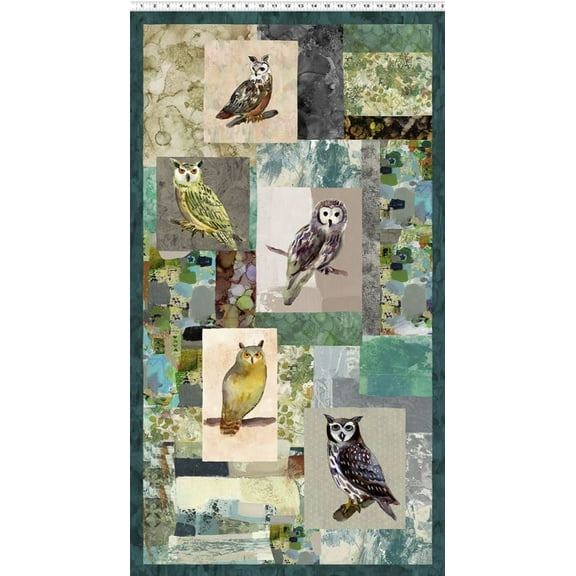 24" X 44" Panel Owls Birds of Prey Raptors Wild Wonder Digital Cotton Fabric Panel (Y4072-55MULTICOLOR)