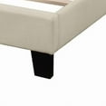 thumbnail image 2 of Home Design Adam Twin Upholstered Panel Bed Frame with Nailhead Trim and Padded Headboard, Beige, Easy assembly, 2 of 6