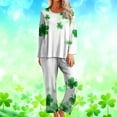 thumbnail image 1 of RKSTN St Patrick's Day Pajamas Set for Women Oversized Crewneck St Paddy's Day Lucky Shamrock Printed Loungewear Matching Sets Womens Casual Plus Size Loose Fits T Shirts and Pjs Pants 2 Piece Set, 1 of 6