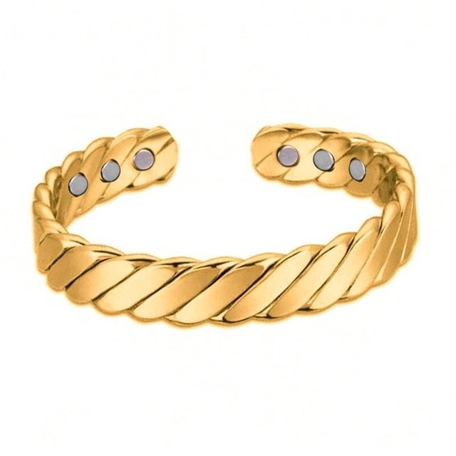 Fiudx Pulsera Magnética de Metal Duradero, Dióxido de Carbono y Oro, Titanio Elástico, Mejorar La Circulación, Unisex, Ideal para Uso Diario, Un Regalo Elegante.