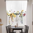 thumbnail image 4 of Retro Pastoral Tie Up Curtain 45 Inches Long, Floral Sunflower Daisy Farmhouse Botanical Balloon Style Kitchen Window Curtain Over Sink, Small Window Rod Pocket Curtain 42"x45", 4 of 9