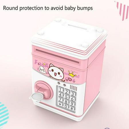 H&W White Cat Piggy Bank - Unbreakable Vinyl Coin Bank for Kids, Medium Size, Model WK019D11, Cute Money Box for Girls