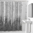 thumbnail image 4 of Gray Forest Plant Fabric Shower Curtain Tree Illustration Washable Shower Curtains for Bathroom, Waterproof Bath Curtain with Hooks Home Decor 36x72in, 4 of 8