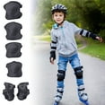 thumbnail image 4 of Maoww Ensemble de 6 Pcs Équipement de Protection pour Enfants Protège-Roulettes de Sport avec Protège-Poignets Coudières Genouillères pour Patinage Planche à Roulettes Vélo, Noir, 4 of 7