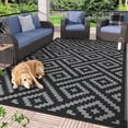 thumbnail image 1 of Outdoor Rug x Reversible Mats Outdoor Area Rug Plastic Straw Rug Geometric Rv Mat for Patio Camping Rv Picnic Backyard Deck Balcony Porch Beach Trailer ( ), 1 of 7