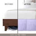 thumbnail image 3 of Elegant Comfort® Luxury 1500 Series Wrinkle Resistant Egyptian Weave Quality STRIPE Bed Skirt / Dust Ruffle - Pleated Tailored 14inch Drop, King, Lilac, 3 of 5