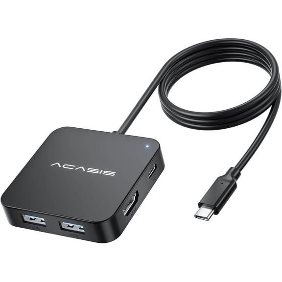 USB C Hub Long 4FT 10Gbps, Multiport Adapter with 4K 60Hz HDMI, 100W Power Delivery, 3 USB A3.1 1 USB-C 3.1 Data Port, USB c to HDMI Adapter for MacBook, Dell, Lenovo, Surface, iPad PRO