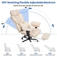 thumbnail image 4 of Hoffree Big and Tall Office Chair 450lbs, Executive Computer Desk Chair with Massage Ergonomic  Leather Chair with Footrest Reclining Desk Office Chair with Lumbar Support for Home Office, 4 of 9