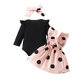 thumbnail image 4 of Newborn Baby Girl Fall Clothes Ruffle Long Sleeve Sweatshirts Romper Suspender Skirts Headband Infant Cute Winter Outfit, 4 of 6