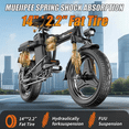 thumbnail image 7 of Pikabike Foldable Electric Bike for Adults, 14" Tires, 750W Peak Motor, 48V 15Ah Removable Battery, UL2849 Certified Lightweight Foldable E-Bike, 7 of 7