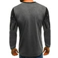 thumbnail image 3 of DYMADE Men Camouflage Printed Casual Round Neck Long Sleeved Shirt Top, 3 of 3