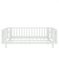 thumbnail image 5 of Miniyam Kids Twin Fence Bed with Safety Rails, Low Profile Platform Bed for Children, Sturdy Slatted Support, White, 5 of 7