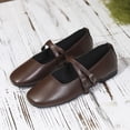 thumbnail image 4 of HAJWOH Mary Jane Shoes Women 2026 New Slip on Dressy Ballerina Flats Non-Slip Comfort Shoes for Casual Formal Work School Office Walking Brown 36, 4 of 4