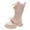 Pink, variant on Lujianch New Winter Style Velvet Children's Style Boots Children's High Leather Boots Adjustable Girls Boots With Zipper Closure