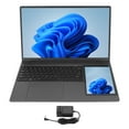 thumbnail image 2 of Double Screen Laptop, 15.6in UHD 16GB  7in Touchscreen Display Laptop, 2.9GHz Quad Core 7000mAh Laptop Computer With Camera For Business, Office 100-240V, 2 of 8