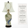 thumbnail image 4 of Oriental Furniture 29" Floral White Porcelain Lamp, table lamp, Traditional, living room décor, 4 of 6