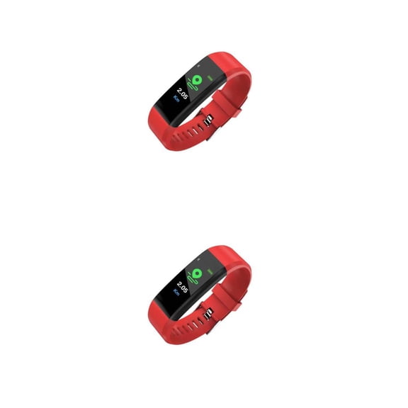 tredstone Bracelet Intelligent Étanche Montre Intelligente Portable Fonction de Rappel Prendre Photo Bracelet Bain Natation Course Rouge 2ensemble