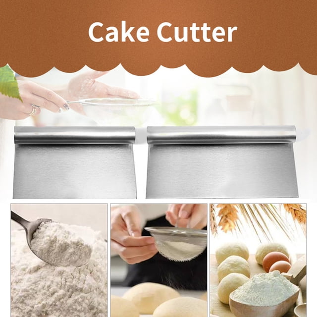 Amdohai Dough Scraper Stainless Steel Dough Cutter Bread Dough Divider Chopper Cake Pastry Pizza Cutter Slicer Food Cutters Kitchen Scraper