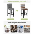 thumbnail image 3 of Brown Grey Bar Stool Covers Set of 4, Vintage Stripe Farmhouse Wood Grain Ombre Stretch Washable Bar Chair Covers with Backs, Removable Pub Counter Height Chair Cover for Kitchen Dining Room Cafe, 3 of 7