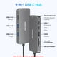 thumbnail image 2 of Adaptador USB C MoKin 9 en 1 con 3 puertos USB HDMI RJ45 100W PD, 2 of 7
