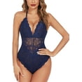 thumbnail image 3 of Avidlove Women Sexy Lace Bodysuit Snap Crotch One Piece Lingerie Navy Blue(Navy,XXL), 3 of 3
