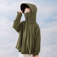 thumbnail image 2 of Tfken Kids Long Sleeve Summer Windbreaker Sun Protection Jackets Vacation Sunwear Hooded Full Coverage Sun Jacket Zip Up Beach Outdoor Daily Casual Wear Teen Comfortable Coats Size 14-16 Years Green, 2 of 3