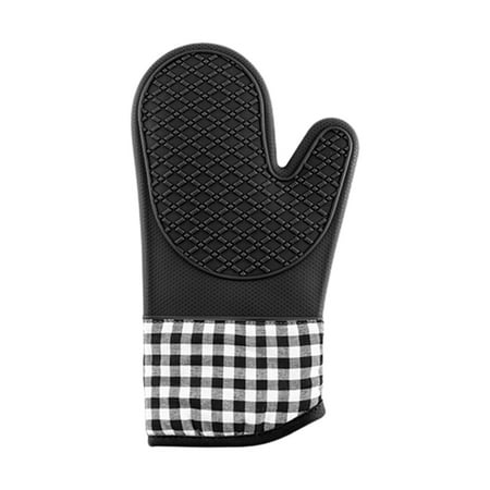 SouMaox Silica Gel Oven Mitt Potholder Set Heat Resistant Kitchen Baking Gloves Non Slip Twill Hand Mitts Grilling Cooking Essentials Gray
