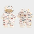 thumbnail image 4 of LYMAYTER Unisex Newborn Hooded Onesies Girls Fall Winter Printed Rompers Infant Cotton Long Sleeve Warm One-Piece for 0-24M, 4 of 9