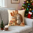 thumbnail image 5 of RBCKVXZ Christmas Throw Pillow Covers,18''x18'' Linen Xmas Deer & Print Fabric Cushion Cover Decorative Square Pillowcases with Invisible Zipper for Living Room Sofa Bedroom, 5 of 6