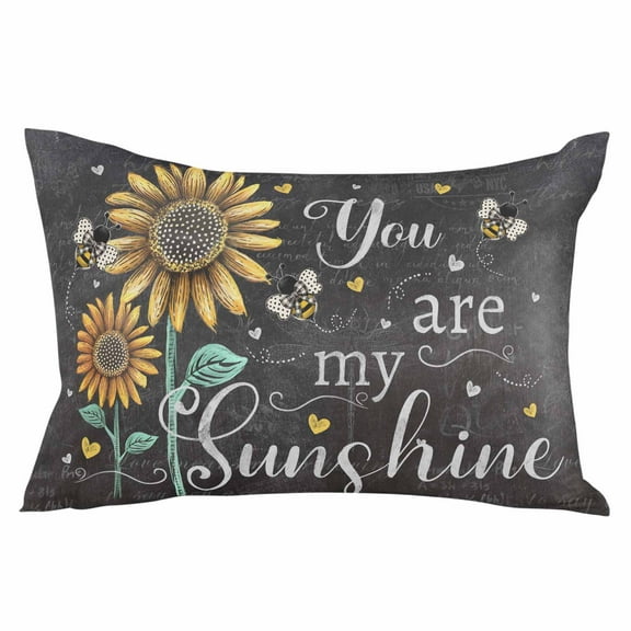 Farmhouse Sunflowers Throw Pillow Cover 12 x 20 Inch Decorative Pillow Cover Summer Floral My Sunshine Vintage Lumbar Pillowcase Seasonal Rectangle Cushion Case for Couch Sofa Bed Living Room