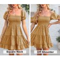 thumbnail image 5 of Summer Floral Print Women Square Neckline Ruffle Mini Dress, 5 of 6