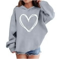 thumbnail image 1 of Sudadera con capucha y estampado de corazón de San Valentín, sudadera de manga larga para niños y niñas, chaqueta para niñas de talla mediana y grande., 1 of 7