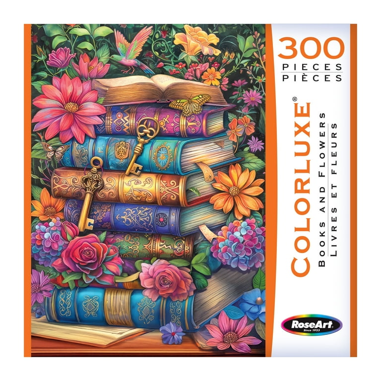 RoseArt Colorluxe 300-Piece Books and Flowers Adult Interlocking